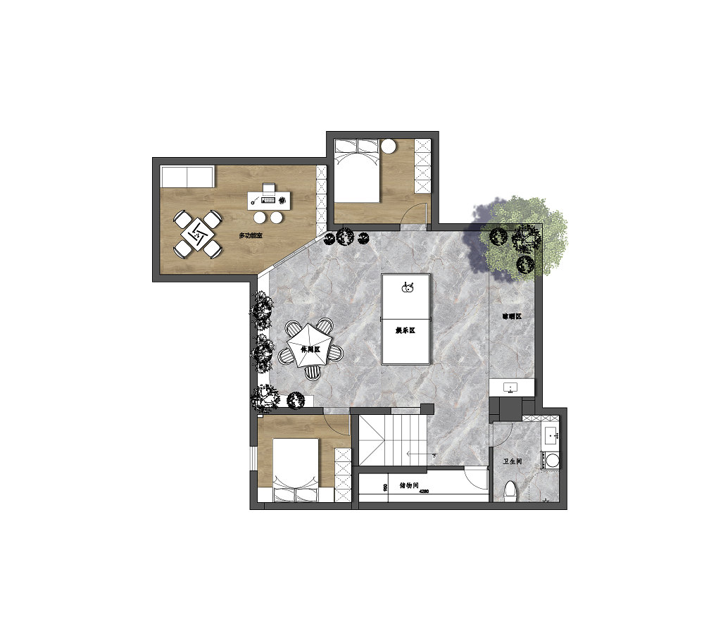 迦州橘郡246平復式現代中式風格裝修效果圖