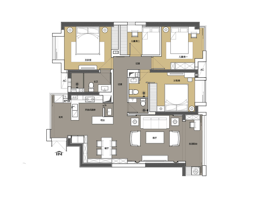 世界城瑜樾東方140平中式風格裝修效果圖
