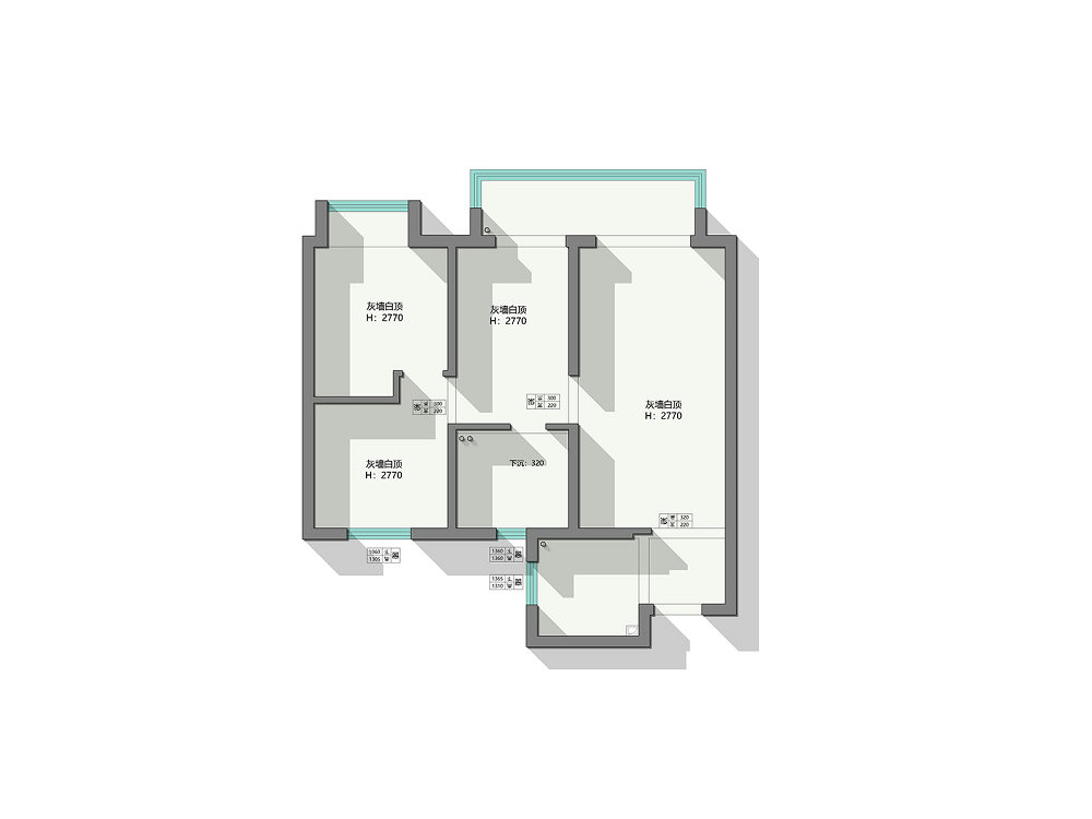 中建大公館103平法式風格裝修效果圖