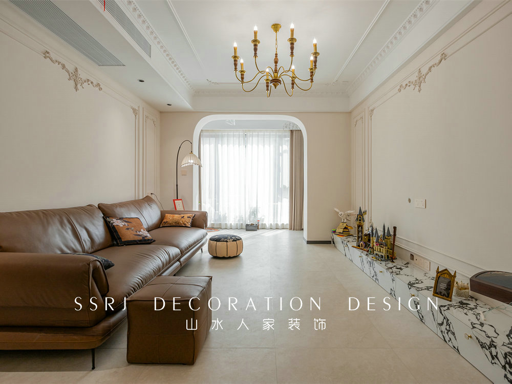 華僑城紅坊128平奶油法式風格裝修效果圖