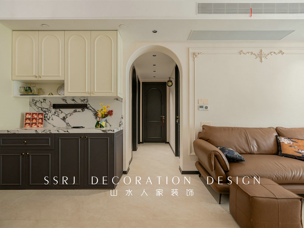 華僑城紅坊128平奶油法式風格裝修效果圖