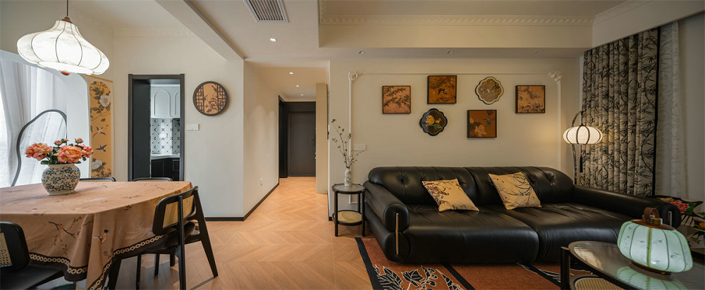 大華鉑金酈府110平中古風格裝修效果圖