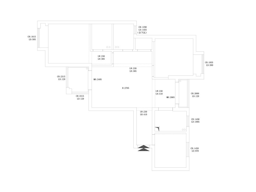 大華鉑金酈府110平中古風格裝修效果圖