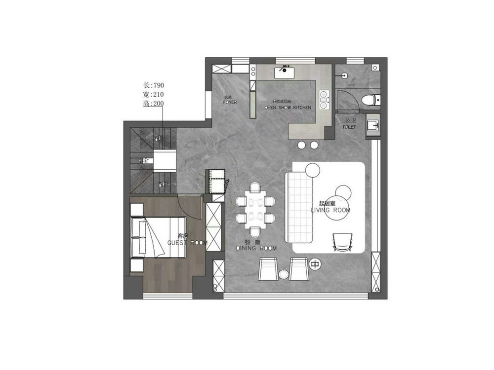 金地長江藝境230平現代輕奢風格裝修效果圖