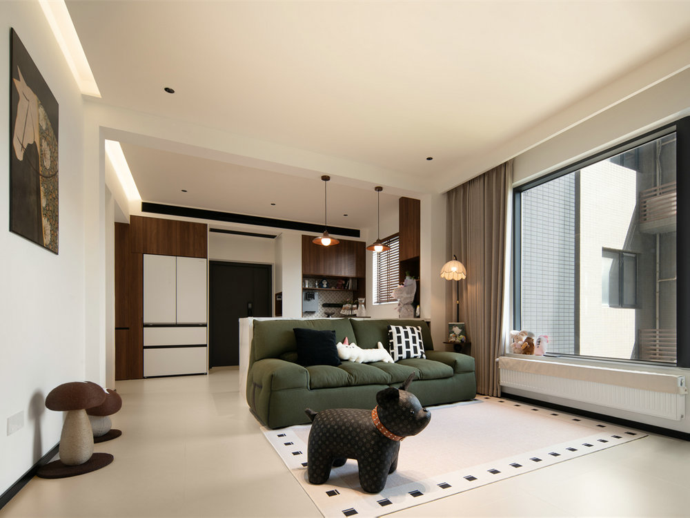 新長江香榭琴臺104平中古風格裝修效果圖