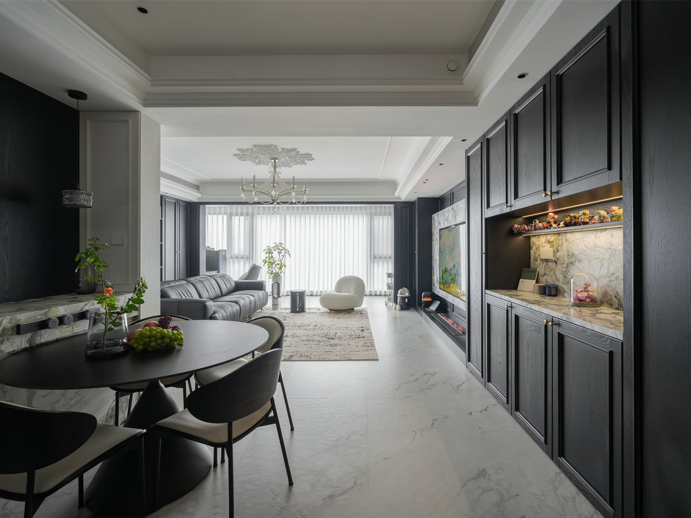 華僑城紅坊右岸140平法式香奈兒風格裝修效果圖